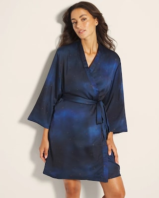 Reversible Short Robe with Plush Interior