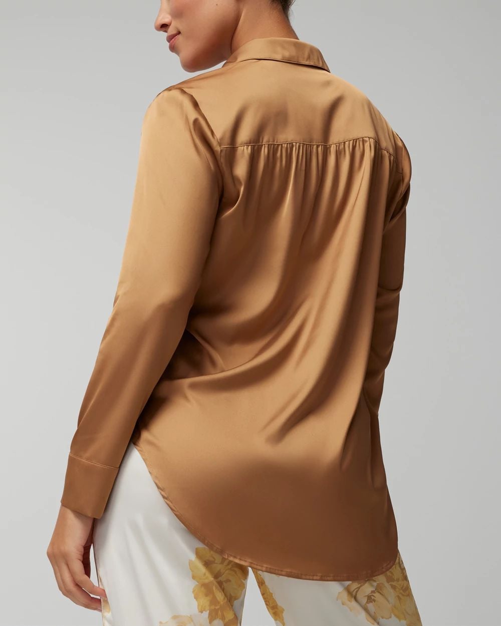 Long-Sleeve Collar Pajama Top click to view larger image.