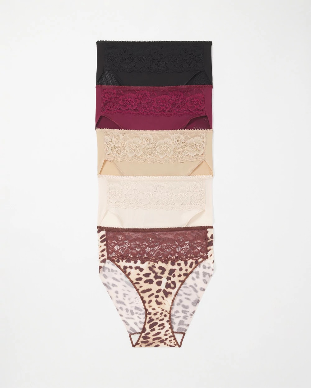 Edge High-Leg Brief Panty with Lace 5 Pack
