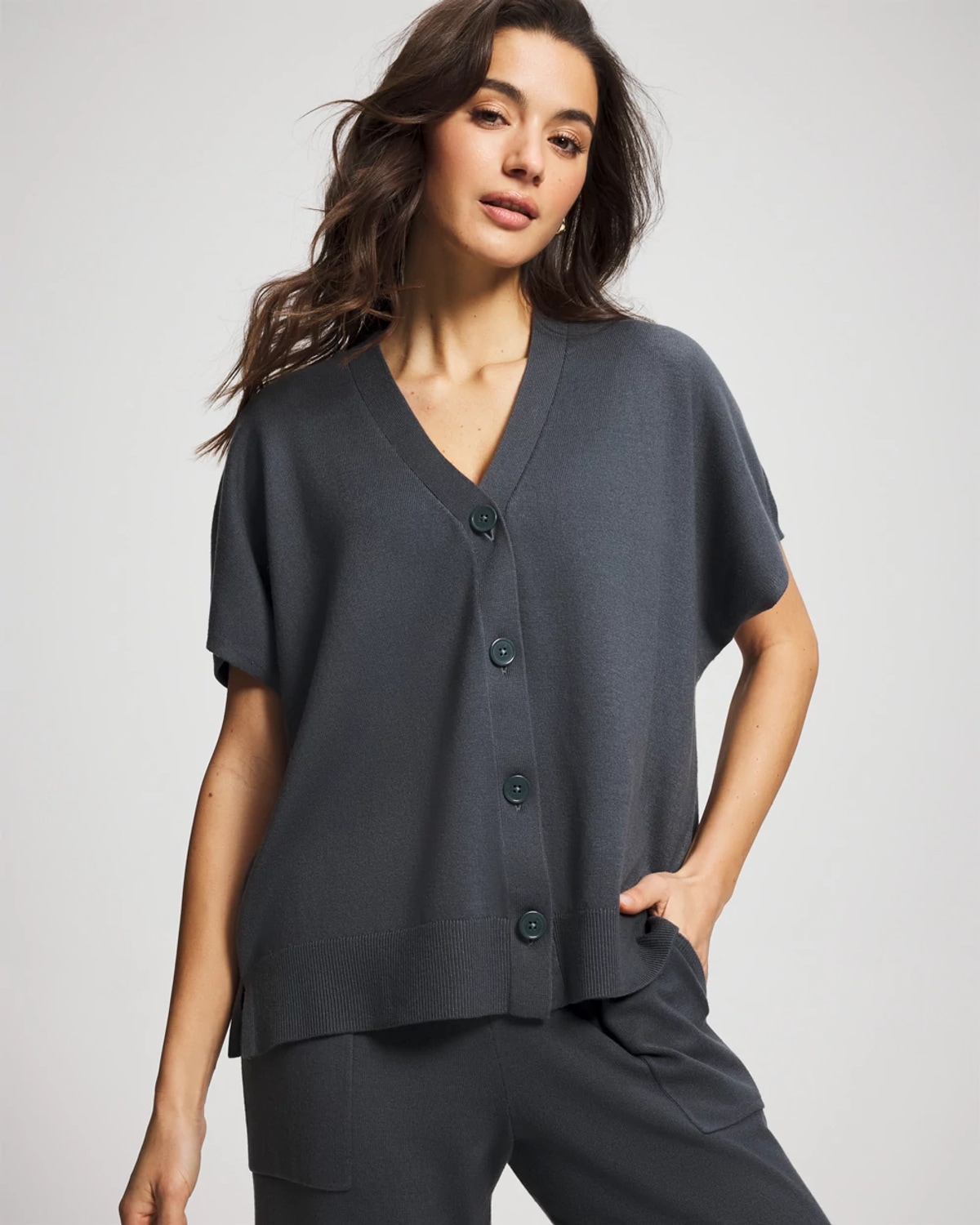 Soma Women's Premier Knit Dolman Sweater In Blue Size Small | In Nocturne Night