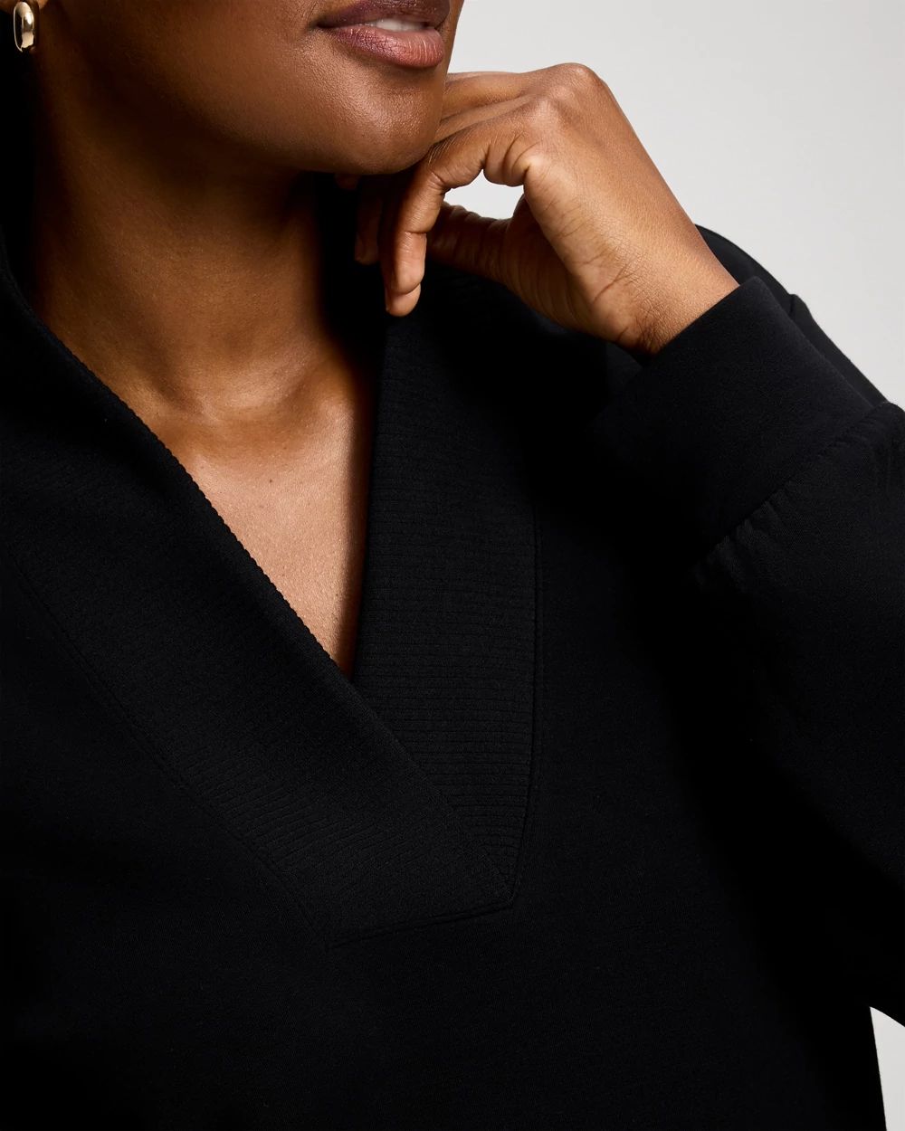 Modern Modal Relaxed V-Neck Top click to view larger image.