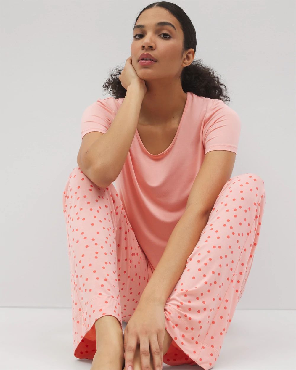 Cool Nights Packaged Short-Sleeve Pant Pajama Set