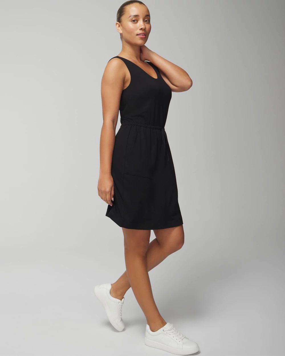 French Terry V-Neck Sneaker Dress