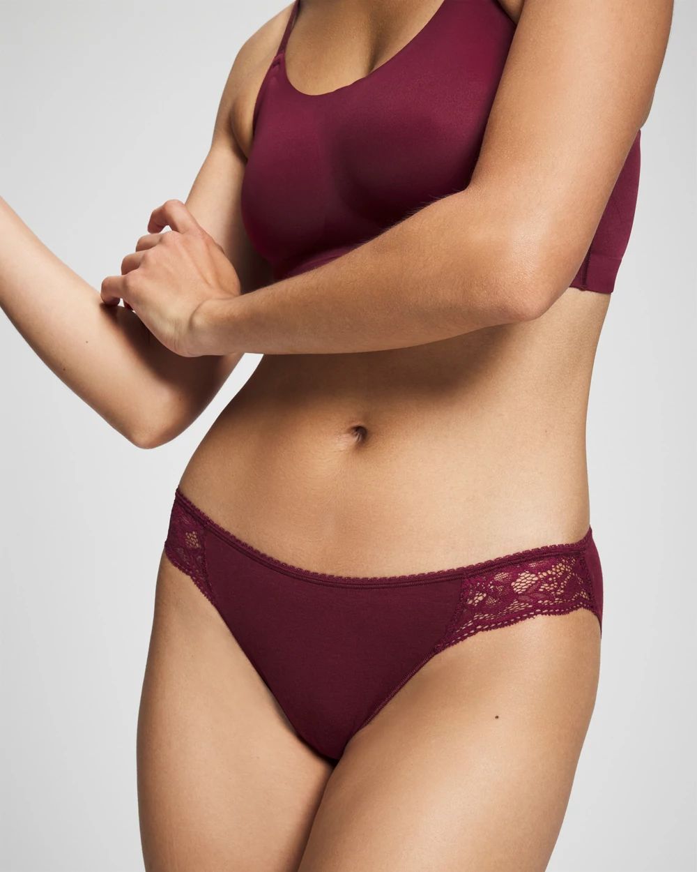 Vanishing Edge Cotton Blend Bikini Panty with Lace