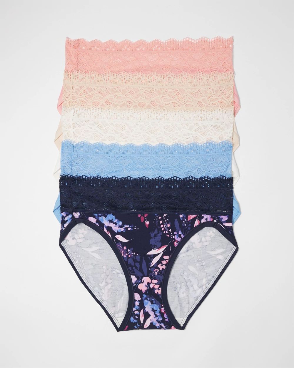 Embraceable High-Leg Panty with Super Soft Enchanting Lace 5 pack