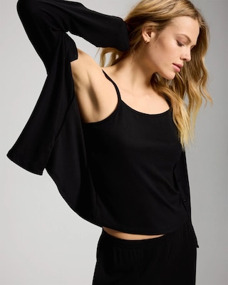 Lightweight Rib Knit Slim Fit Pajama Cami click to view larger image.