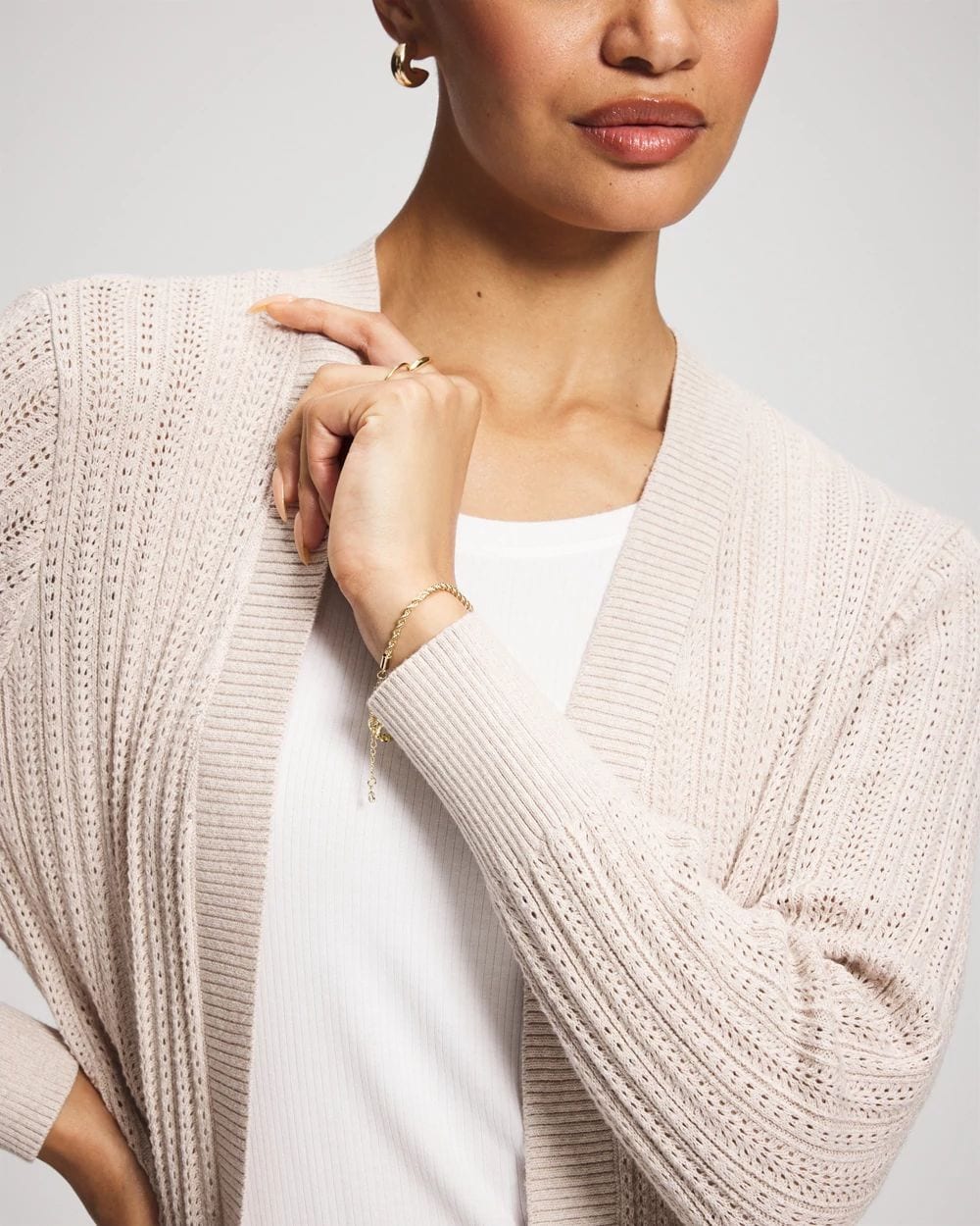 24/7 by Soma Pointelle Sweater Wrap