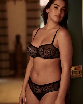 Sheer Lace Unlined Balconette Bra