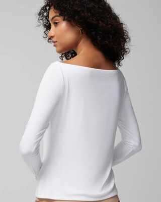 Long-Sleeve Scoop-Neck Bra Top