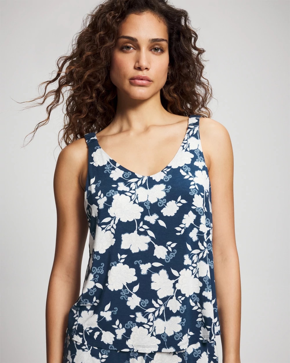 Shirred Strap Pajama Tank