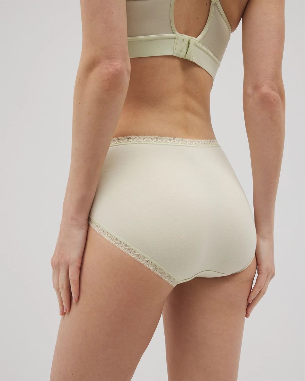 Cotton Brief Panty with Lace Trim