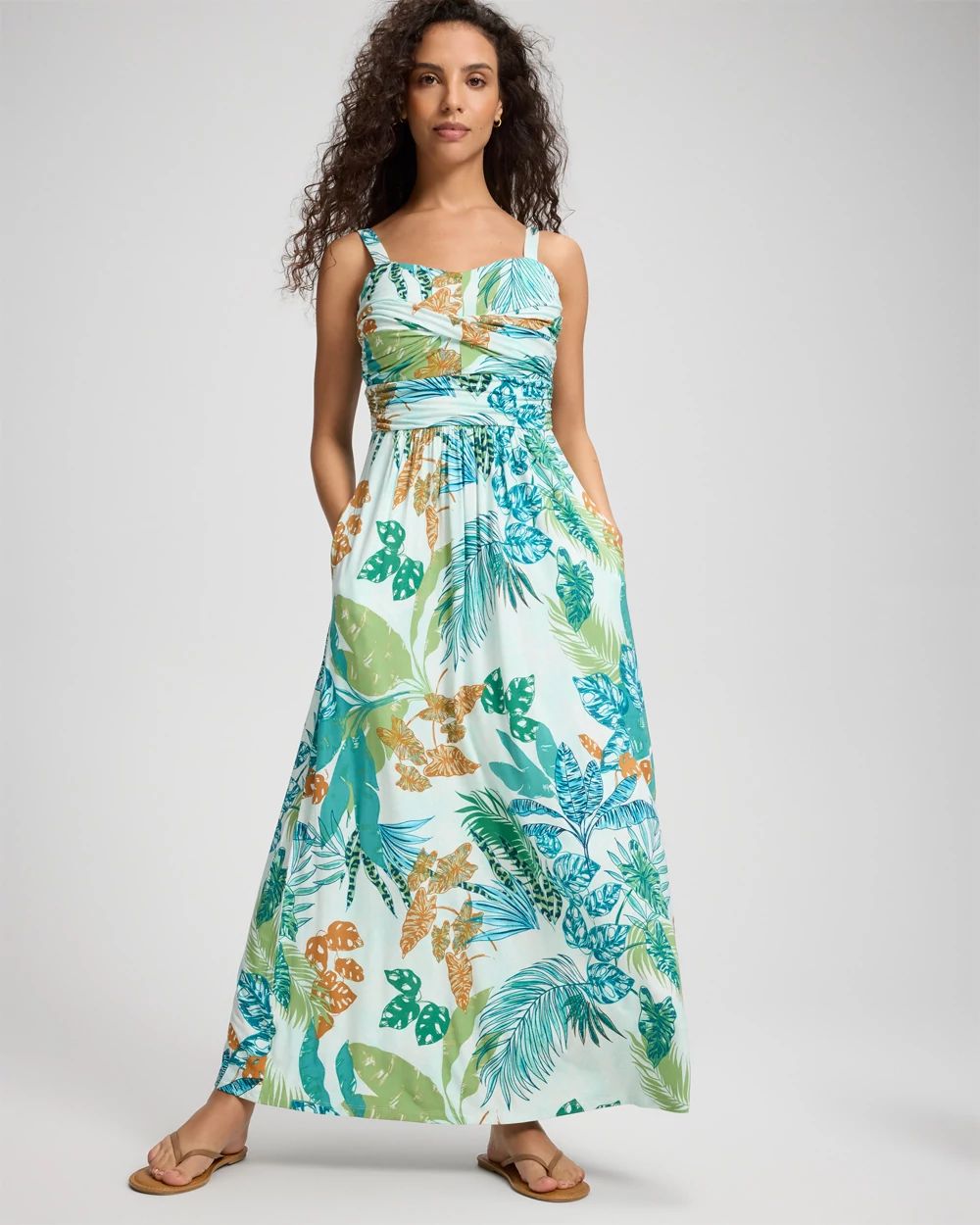 Soft Jersey Twist Bodice Maxi Bra Dress