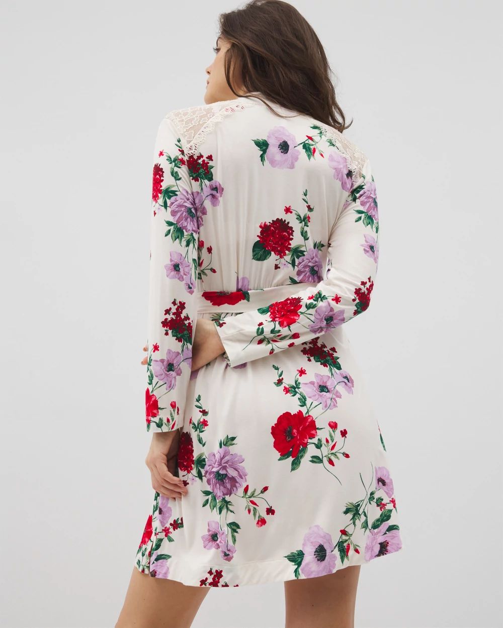 Cool Nights Short Robe With Lace
