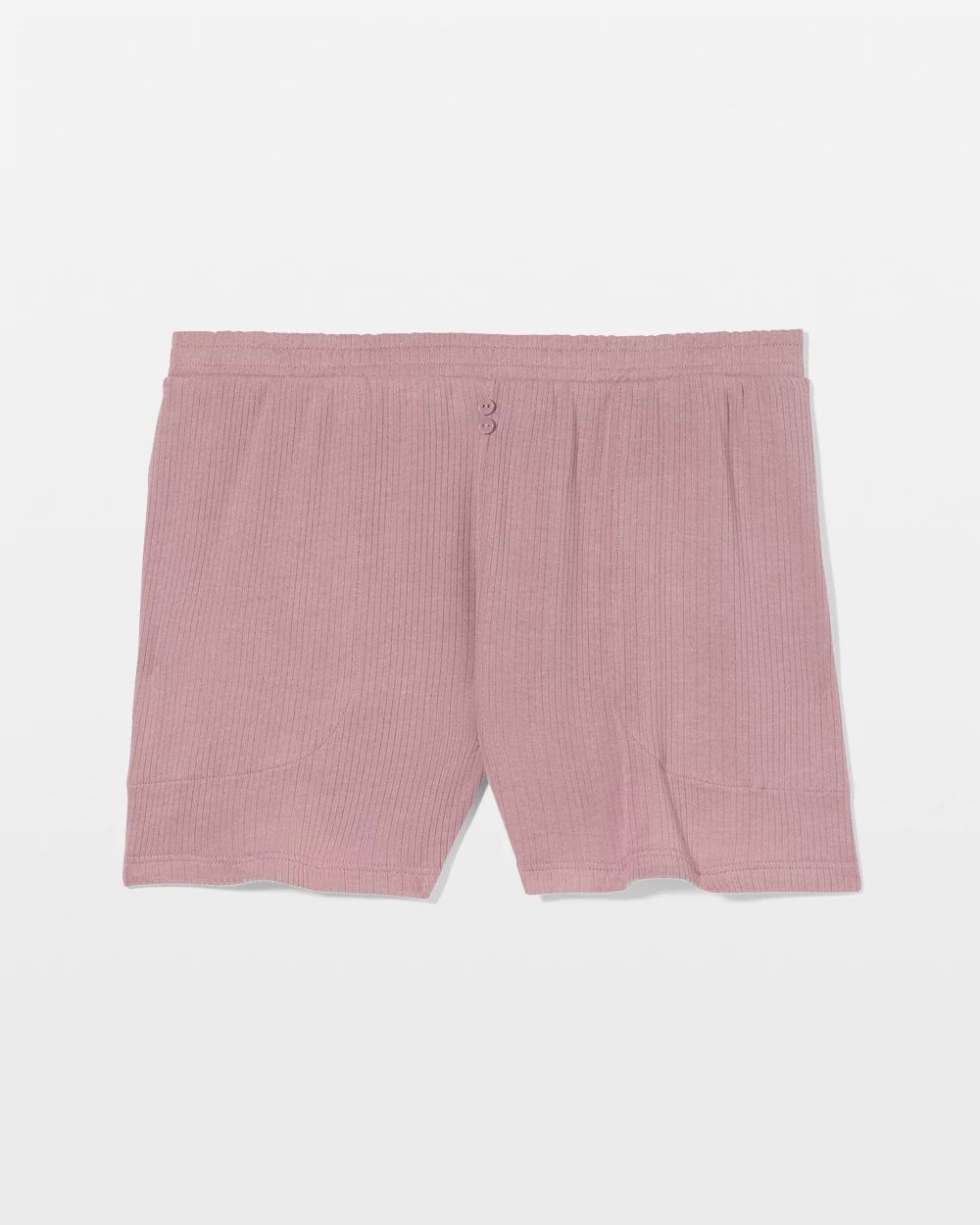 Lightweight Rib Knit Pajama Shorts click to view larger image.