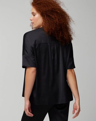 Drop Shoulder Button-Up Pajama Top