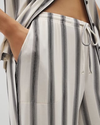 Piped Crop Pajama Pants click to view larger image.