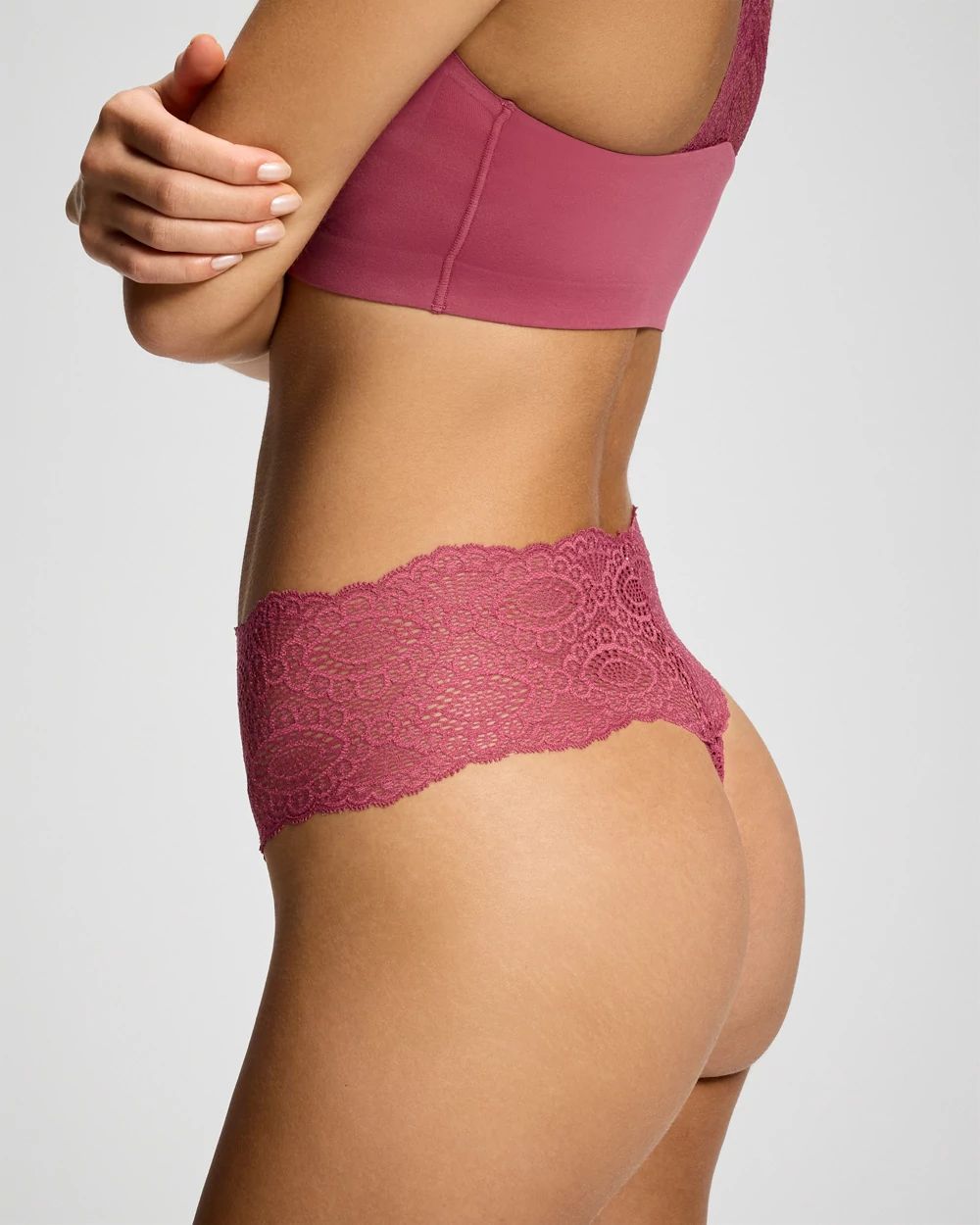 Crochet Lace High-Waist Thong Panty click to view larger image.