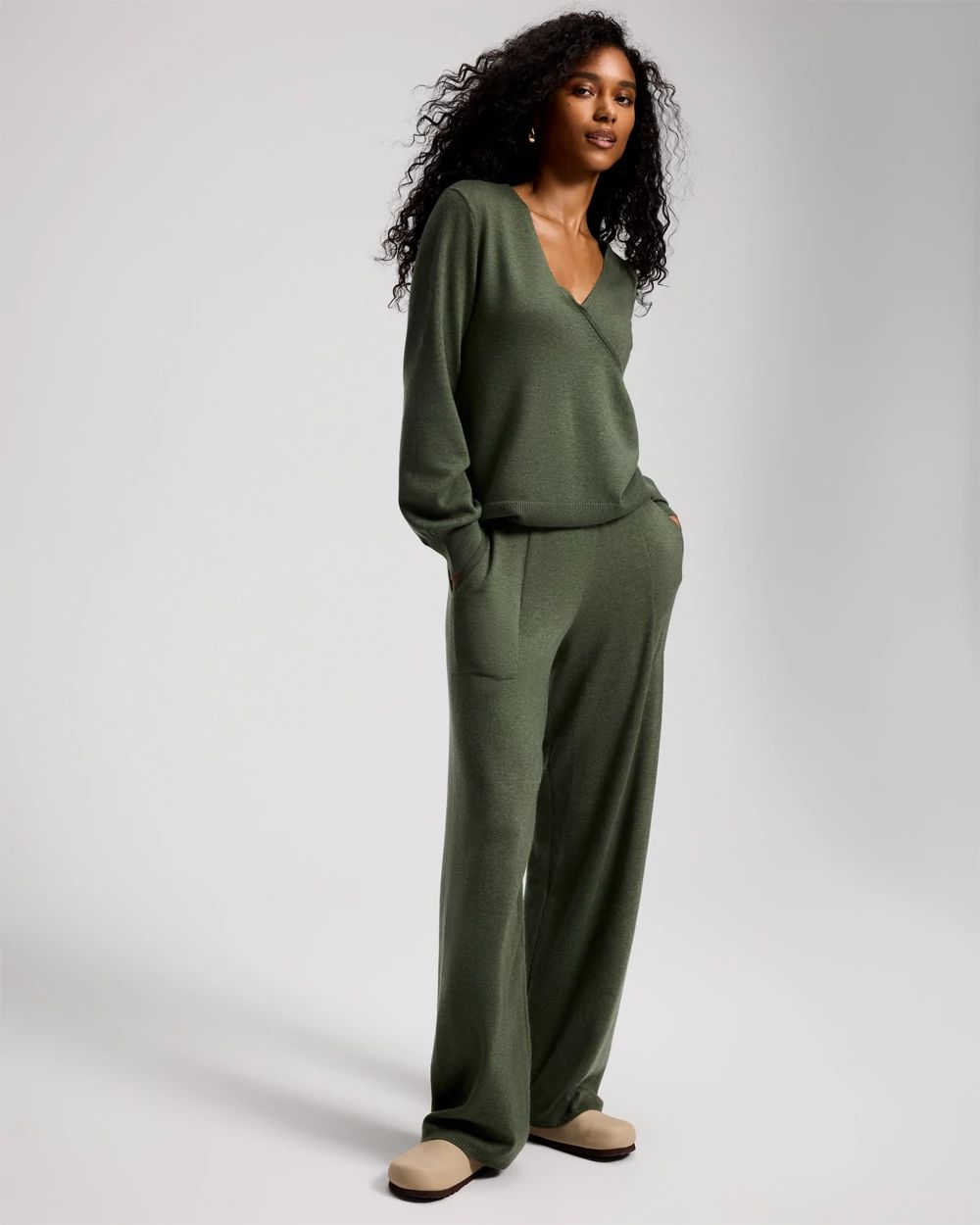 Sweater Knit Straight Leg Pants