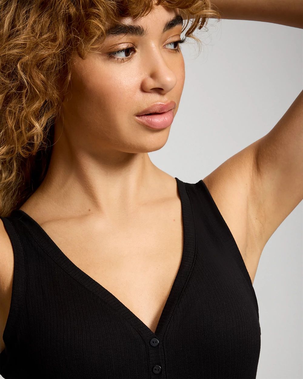 Lightweight Rib Knit Slim Fit Pajama Tank