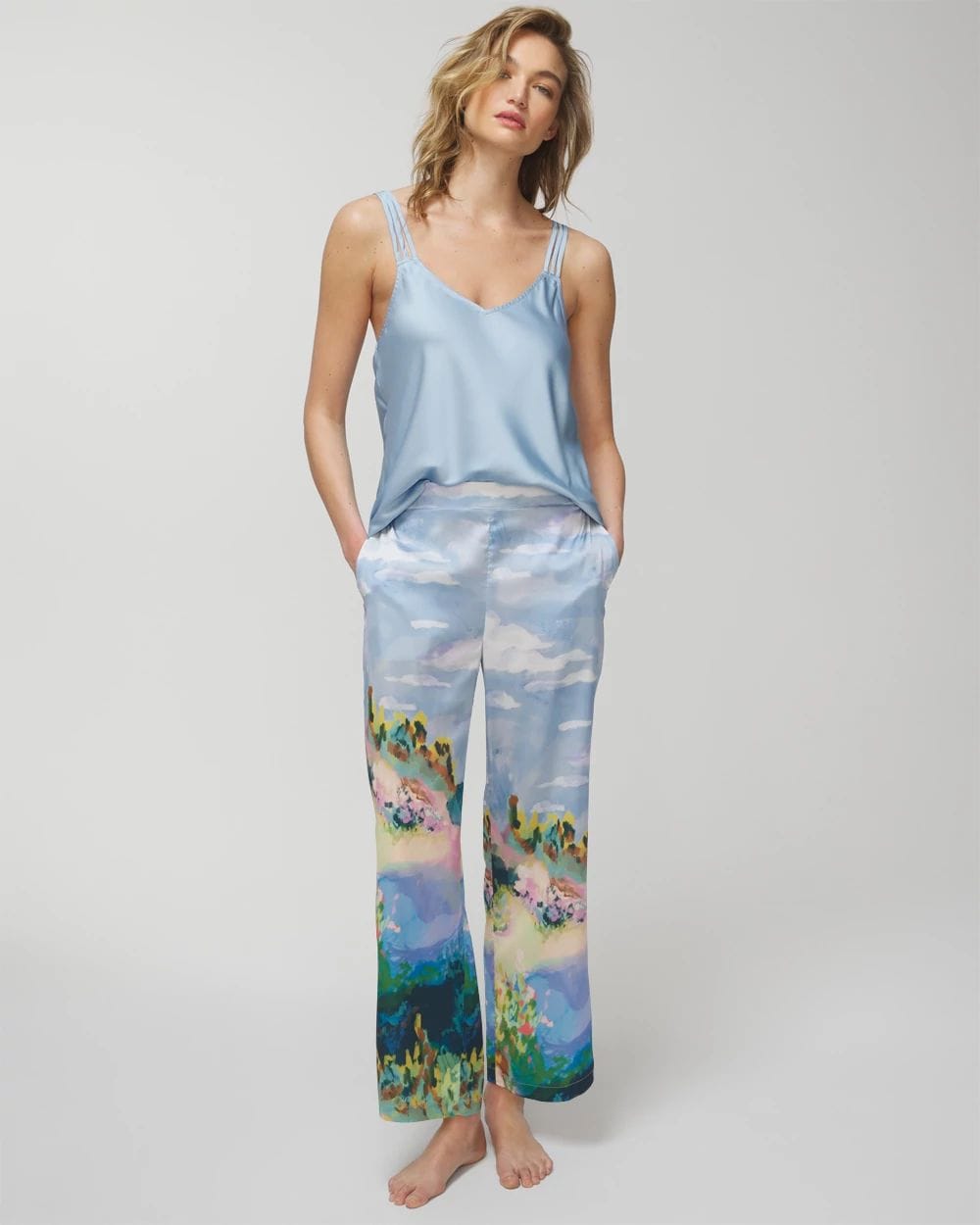 Satin Ankle Pajama Pants