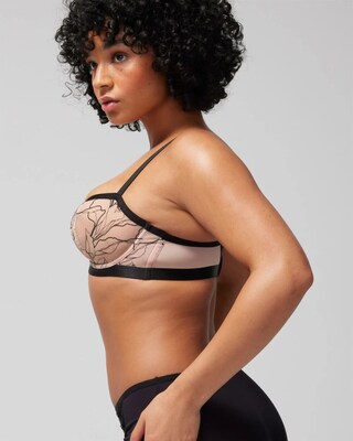 Balconette Unlined Bra with Linework Embroidery