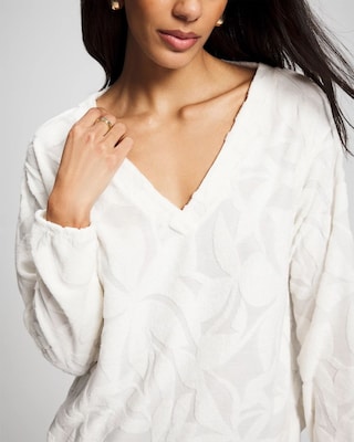 Jacquard Terry V-Neck Sweatshirt click to view larger image.