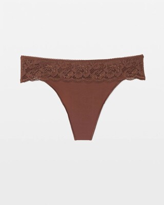 Thong Panty with Lace Trim click to view larger image.