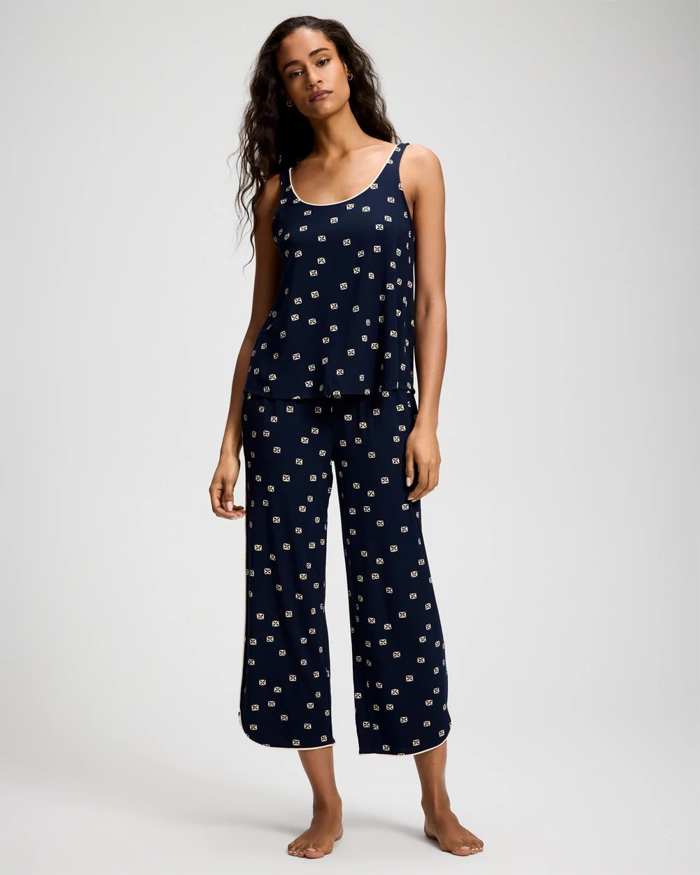 Cool Nights Piped Crop Pajama Pants