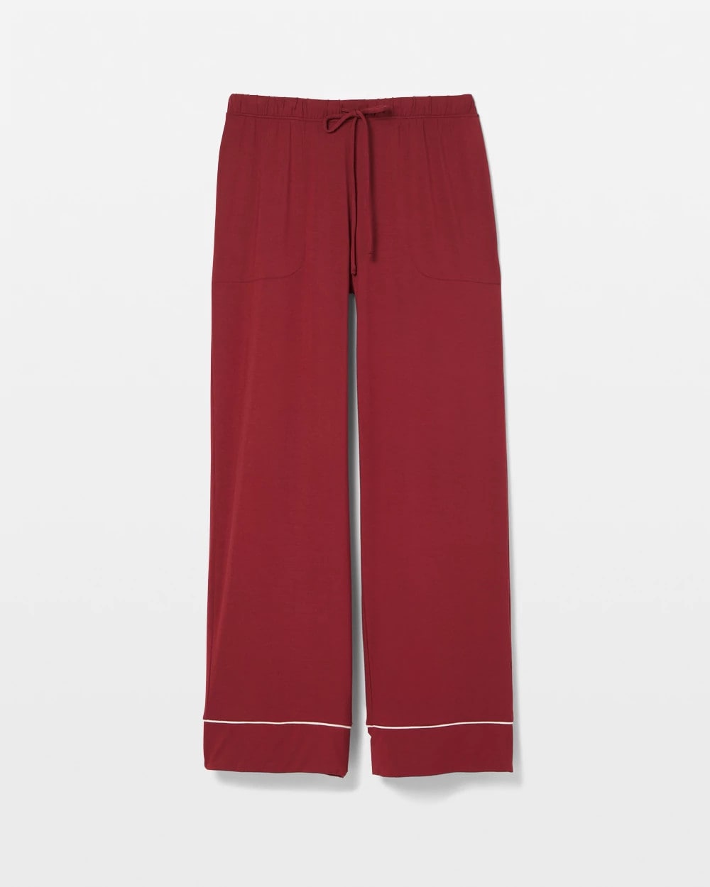 Solid Piped Pajama Pants