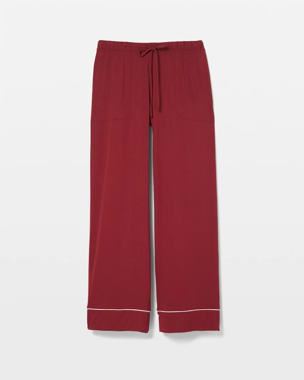 Cool Nights Solid Piped Pajama Pants