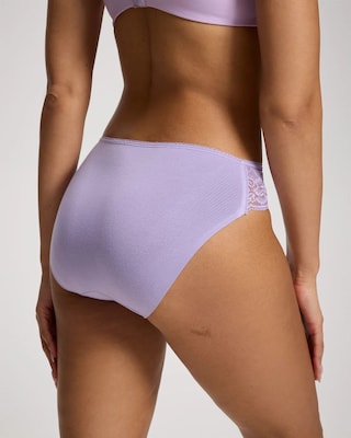 Cotton Blend Hipster Panty with Lace click to view larger image.