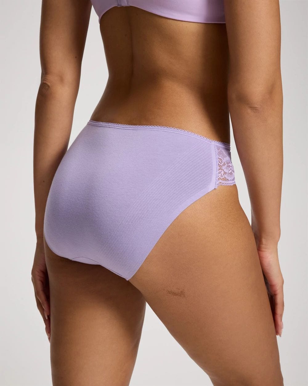 Cotton Blend Hipster Panty with Lace click to view larger image.