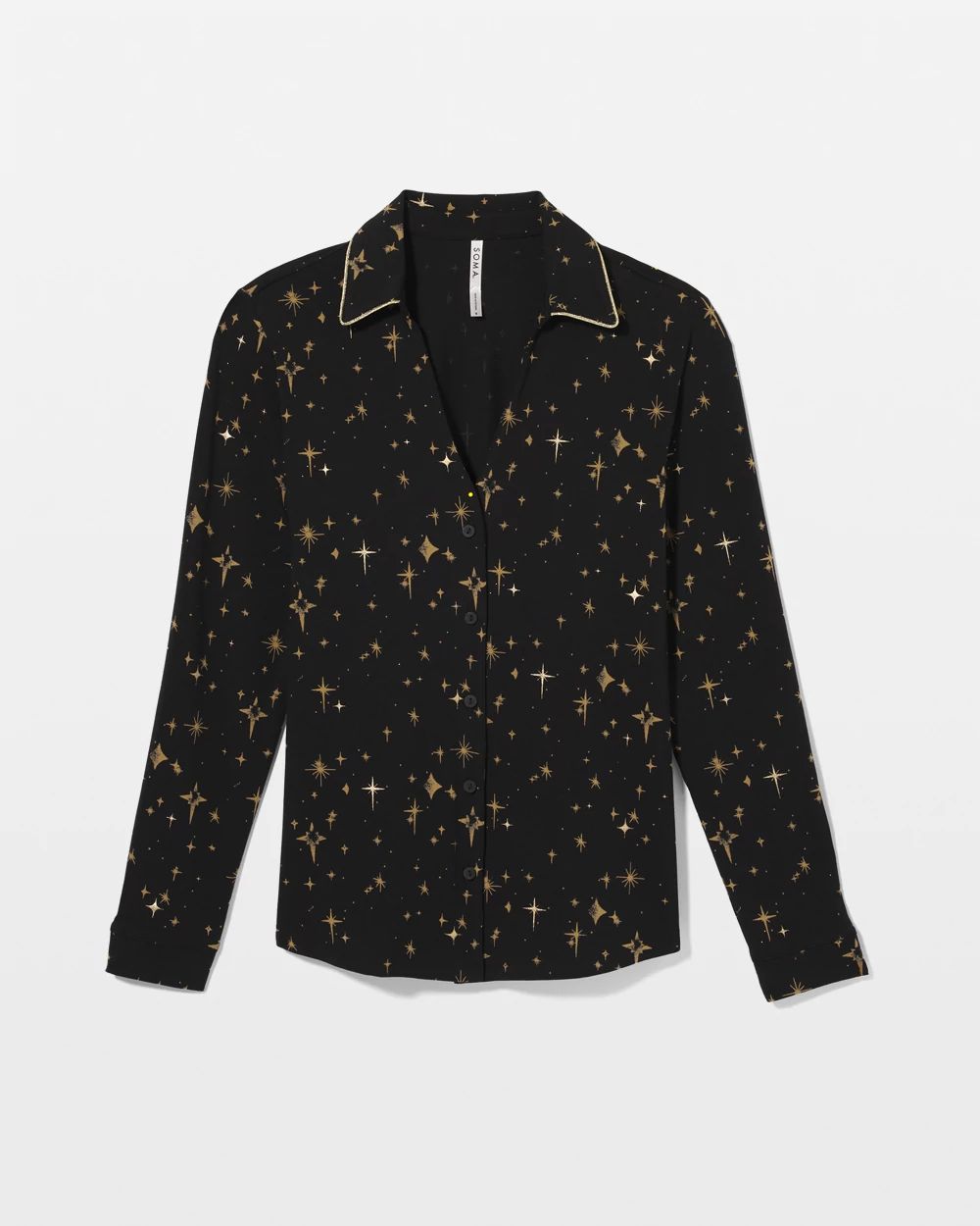 Embraceable Long-Sleeve Notch Collar Pajama Top
