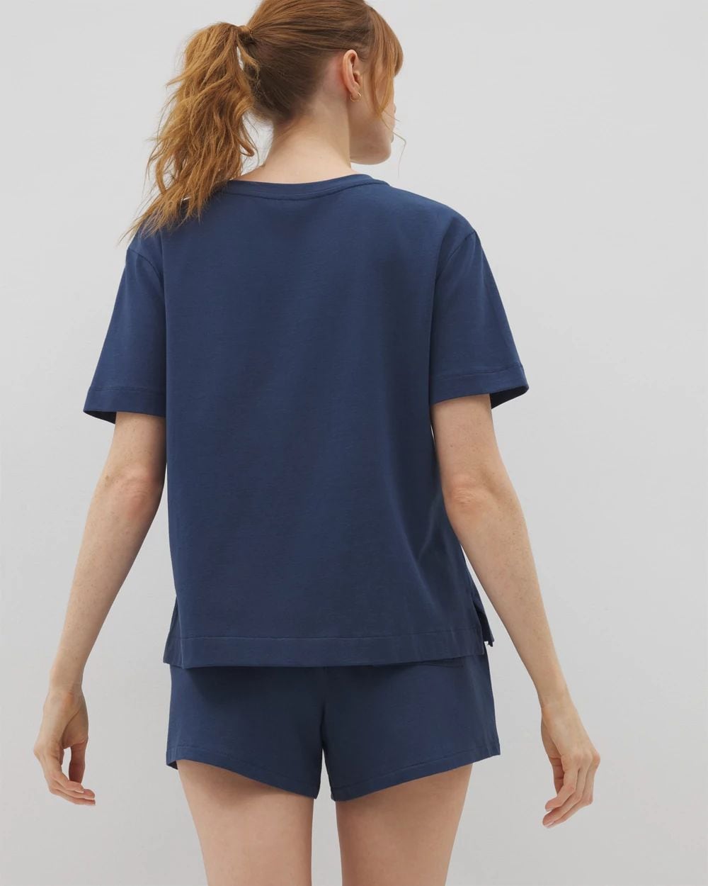 Most Loved Cotton Short-Sleeve Pocket Pajama Tee