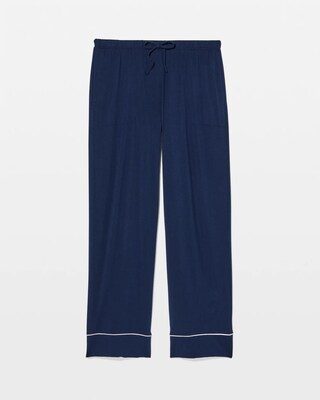 Solid Piped Pajama Pants click to view larger image.