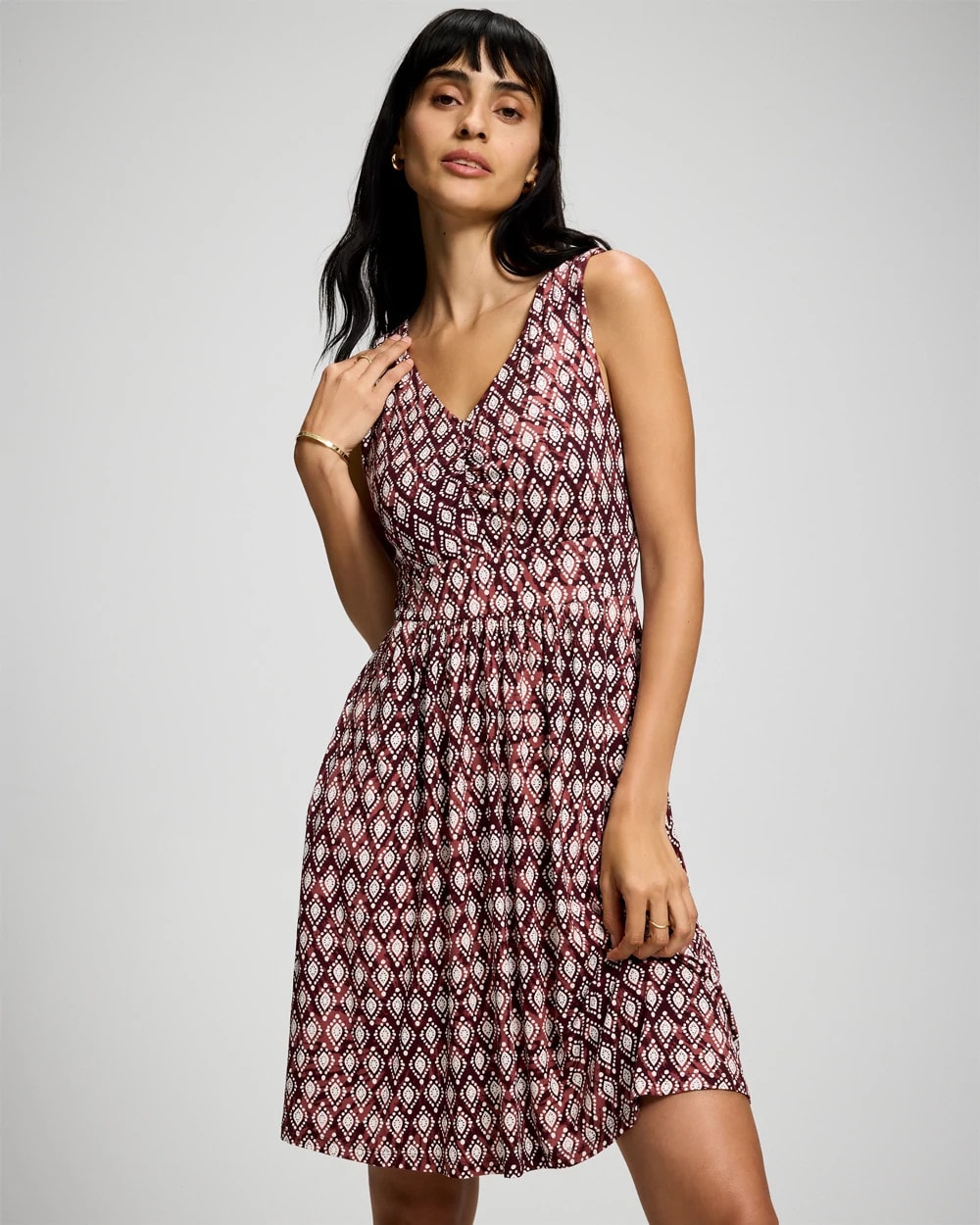 Soft Jersey V-Neck Short Bra Dress