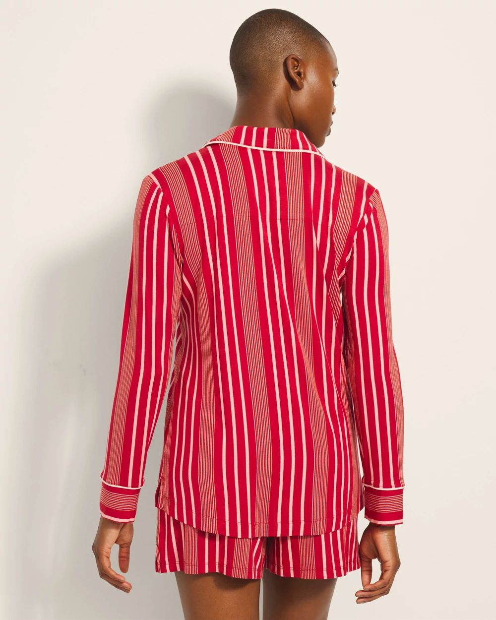 Cool Nights Long-Sleeve Printed Notch Collar Pajama Top