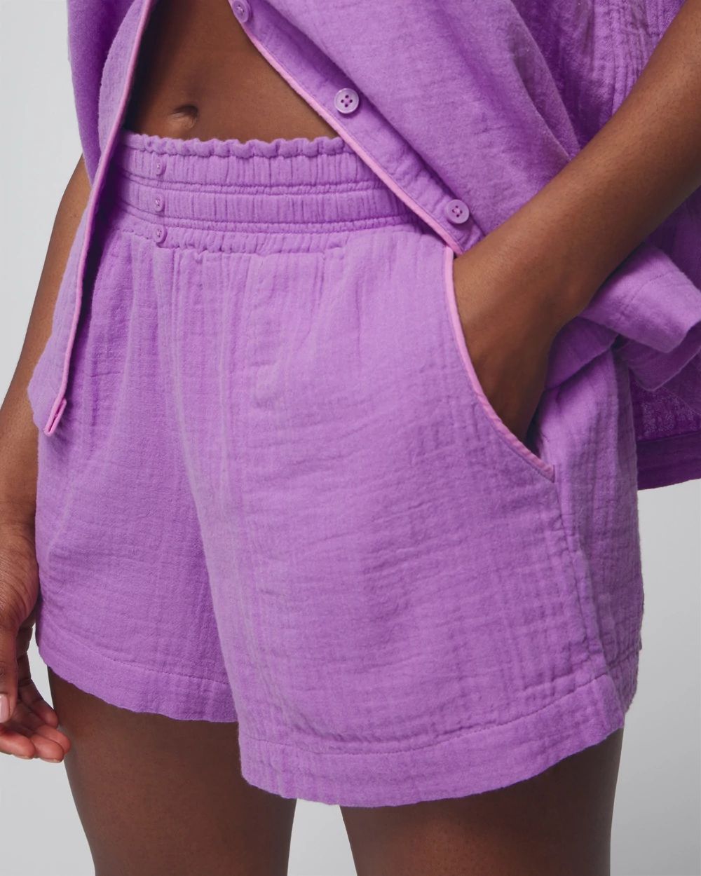 Cotton Gauze Pajama Shorts