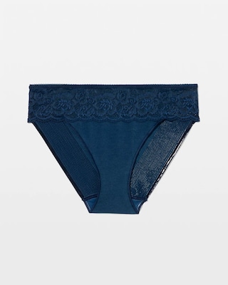 Cotton Blend Hipster Panty with Lace click to view larger image.