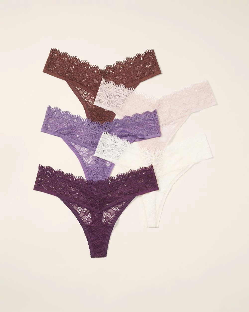 Embraceable Thong Panty with Enchanting Lace 5 Pack