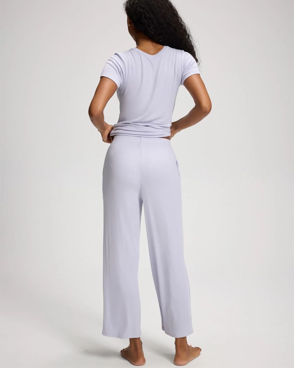 Lightweight Rib Knit Crop Pajama Pants