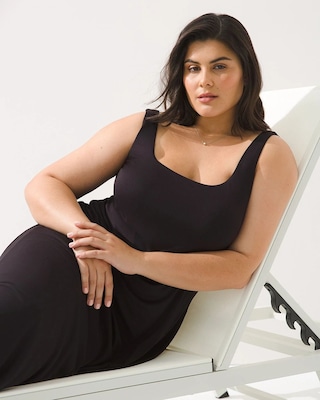 Square Neck Maxi Dress With Built-in Bra