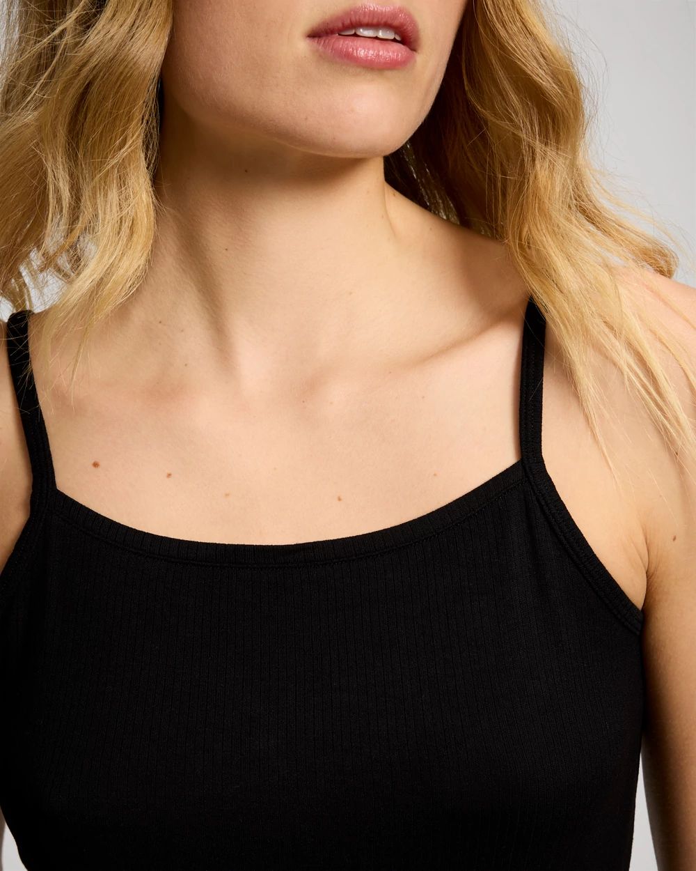 Lightweight Rib Knit Slim Fit Pajama Cami click to view larger image.