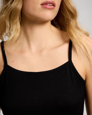 Lightweight Rib Knit Slim Fit Pajama Cami click to view larger image.