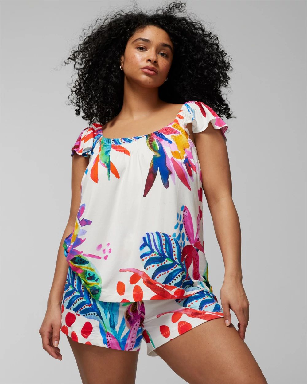 Smocked Ruffle Pajama Cami
