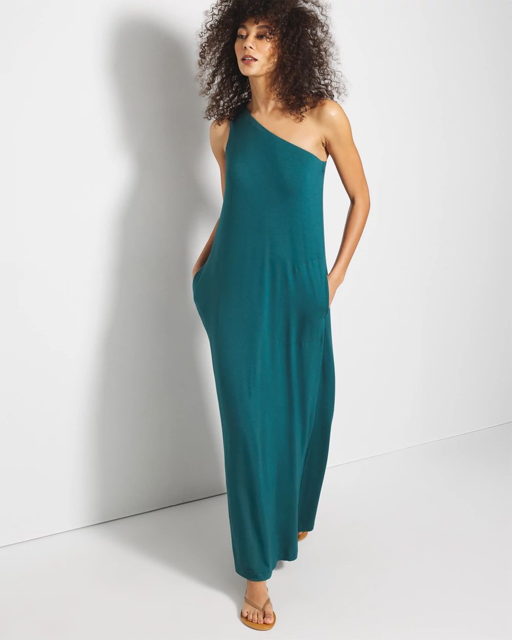 Soft Jersey One-Shoulder Maxi Bra Dress