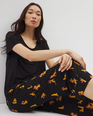 Short-Sleeve + Cropped Pants Pajama Set click to view larger image.