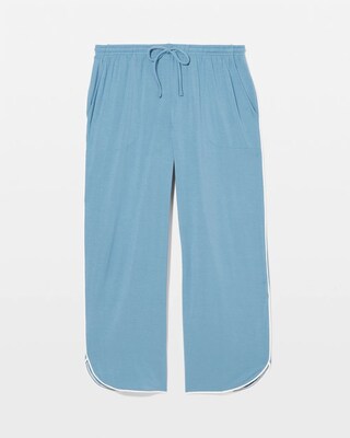 Solid Piped Crop Pajama Pant click to view larger image.