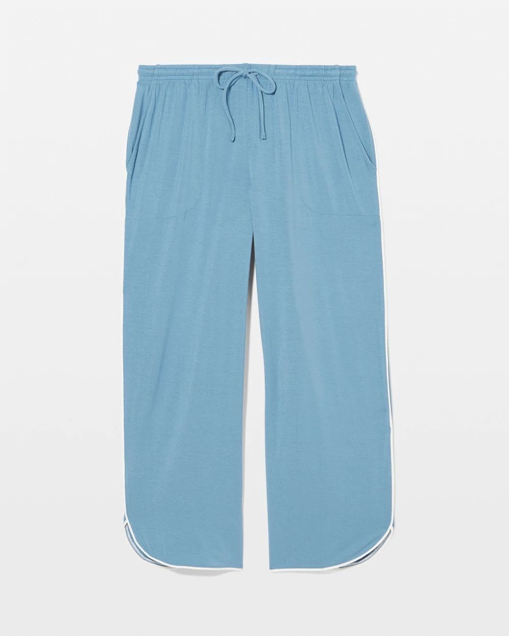 Cool Nights Solid Piped Crop Pajama Pant
