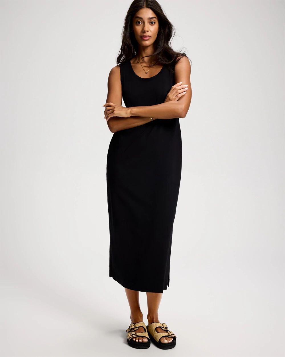 Cotton Sleeveless Midi Dress